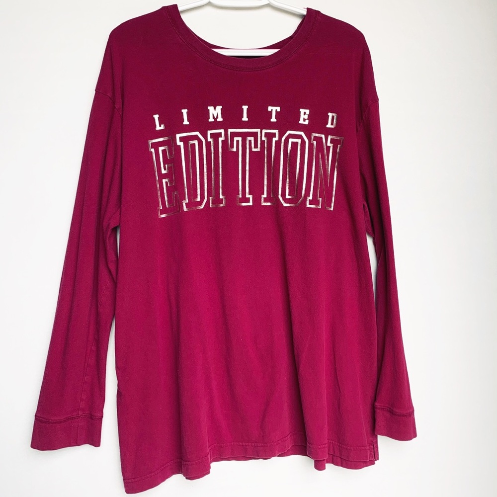 FLIRTITUDE Limited Edition Long Sleeve Burgandy XL Shirt